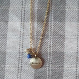 Faux Gold Taurus Star Constellation Necklace